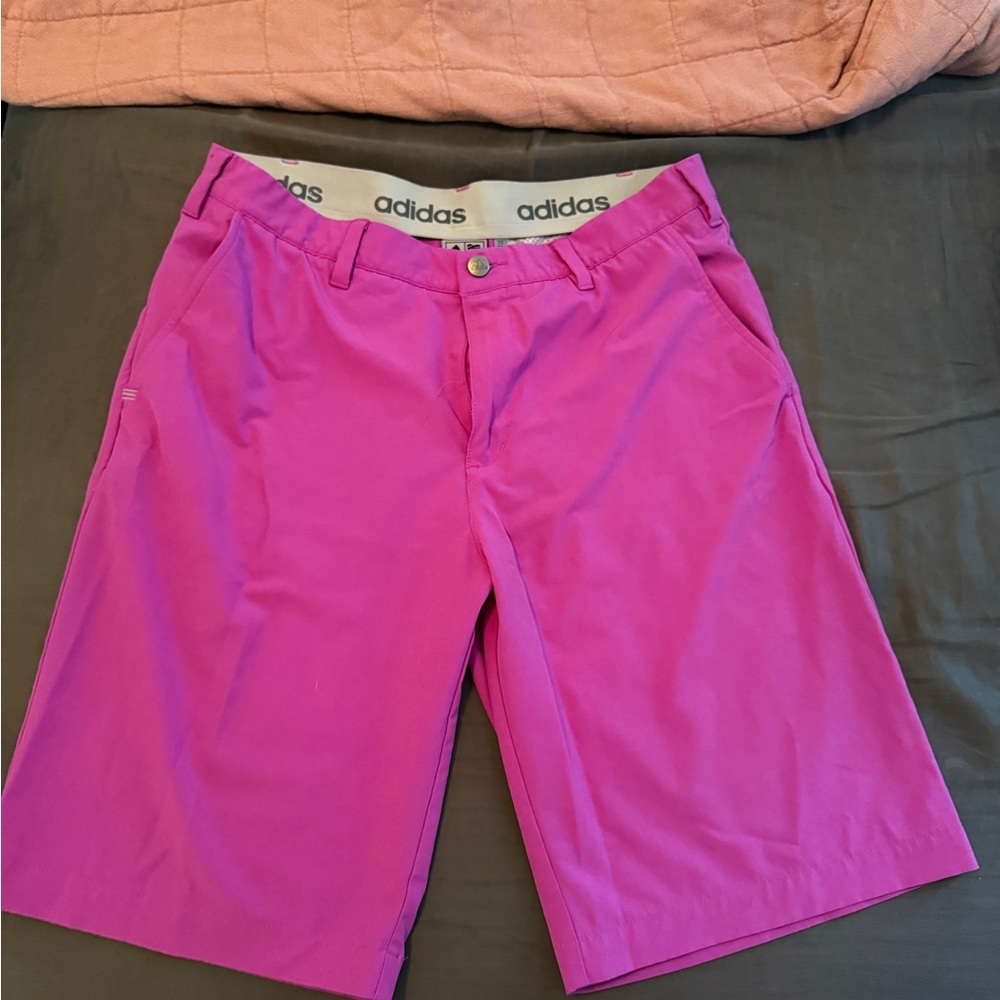 adidas Men's Pink Golf Shorts - Picture 2 of 4